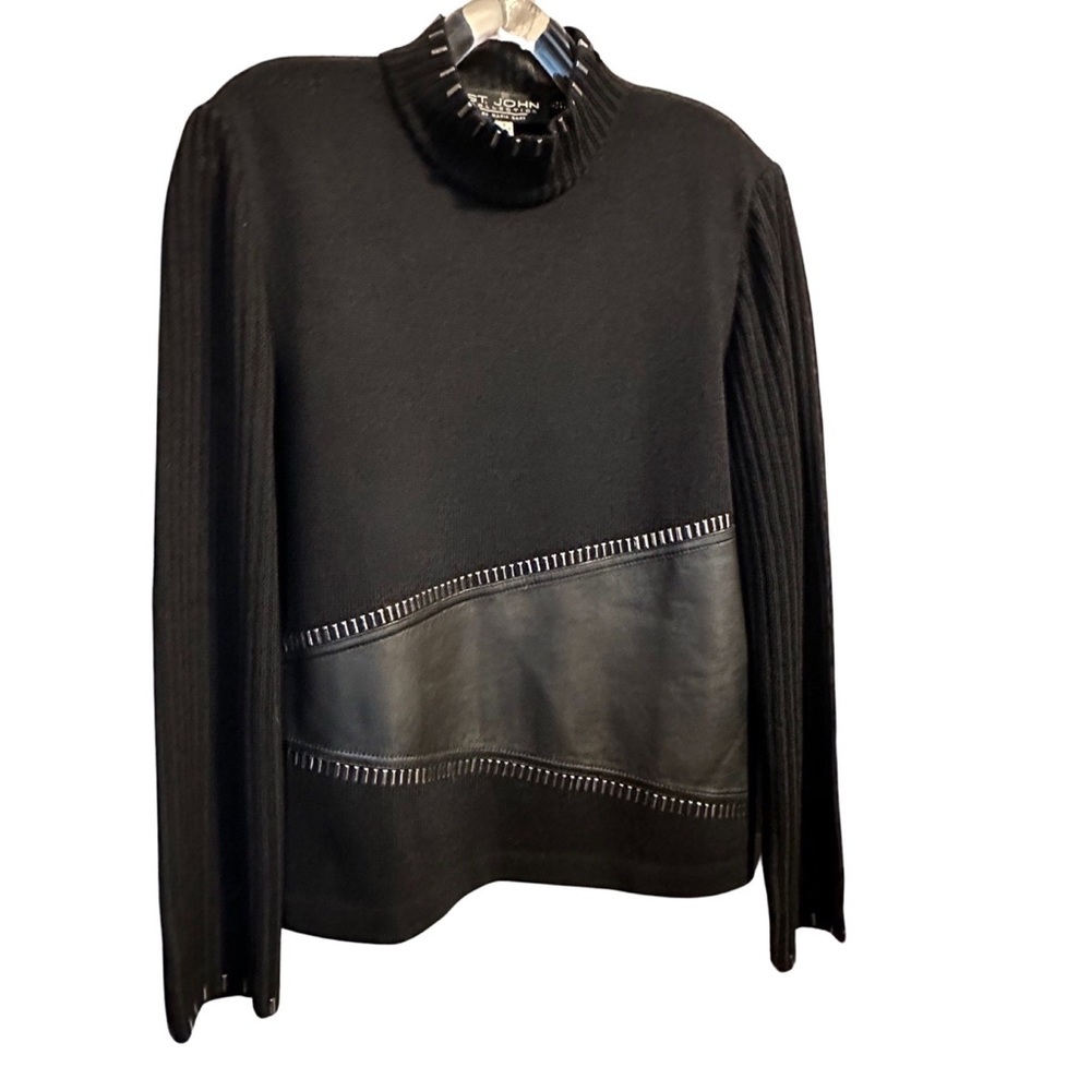 St. John Collection Modern Knit Zip Turtleneck, Size 8